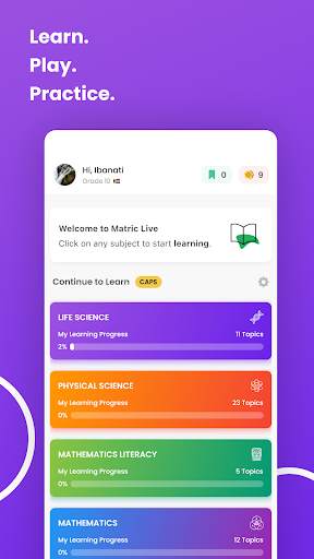 Matric Live Learning app screenshot 1
