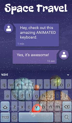 Space Travel Animated Keyboard   Live Wallpaper screenshot 4