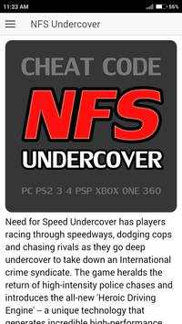Cheat Code for Need for Speed Undercover Games NFS screenshot 1