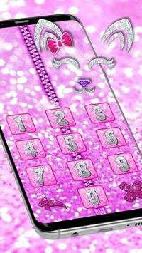 Pink Shiny Kitty Zipper Lock скриншот 2