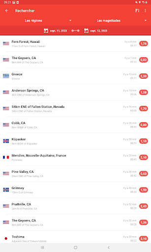 Mes Alertes de Séismes screenshot 10