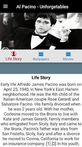 Al Pacino Life Story Movies Wallpapers screenshot 1