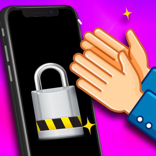Clap and lock or unlock mobile phone icon