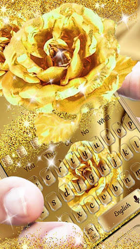 3D Golden Rose Keyboard screenshot 1