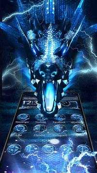 3D blue fire ice dragon Thunder theme screenshot 3