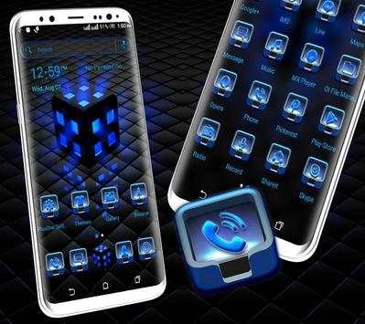 Blue Lighting Cube Launcher Theme screenshot 4