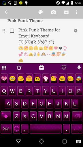 Pink Punk Emoji Keyboard Theme screenshot 1