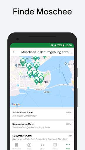 Muslim: Gebetszeiten, Qibla screenshot 3