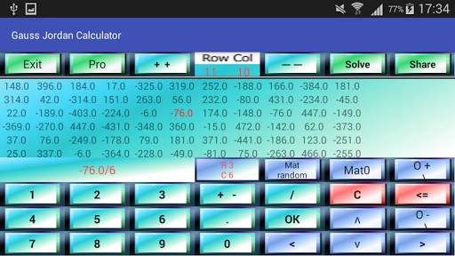 Gauss Jordan Calculator 4 تصوير الشاشة