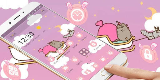 Pink Sky Funny Cat Theme🐱 screenshot 4