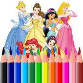 Disney Princess and Cartoon Coloring Pages icon