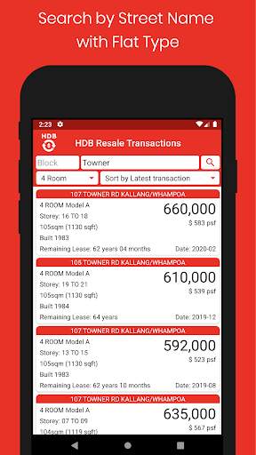 HDB Resale Transactions screenshot 2