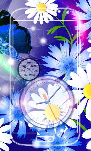 Flowers Analog Clock Live Wallpaper screenshot 8