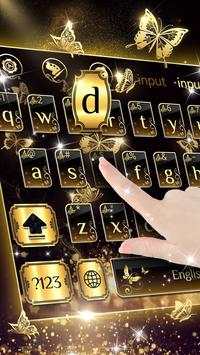 Gold Butterflies Keyboard Theme screenshot 3