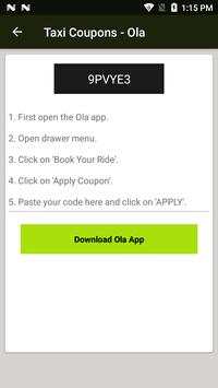 Cab coupons (Free Rides) for Ola Taxi screenshot 3