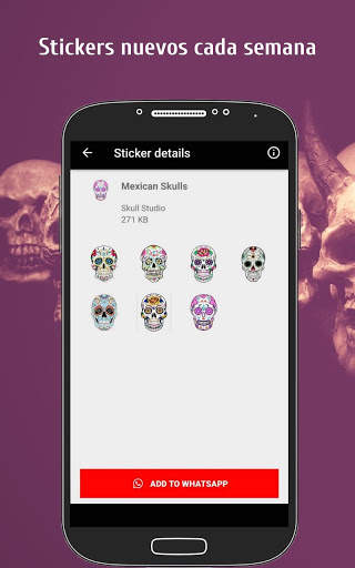 Stickers De Calaveras Para Chat - WAStickerApps screenshot 3