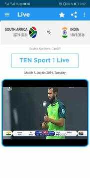 Live Cricket Soccer - TEN Sport screenshot 1