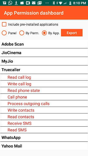 App Permission Dashboard screenshot 3