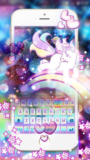 Glitter Galaxy Unicorn Keyboard screenshot 1