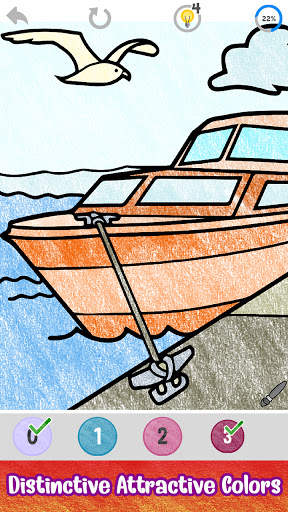 Aquatic Vehicles Paint by Number - Glitter   Color screenshot 4