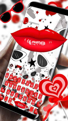 Glossy Red Lips Keyboard Theme screenshot 2