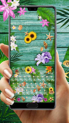 Tropical Flowers Keyboard स्क्रीनशॉट 1