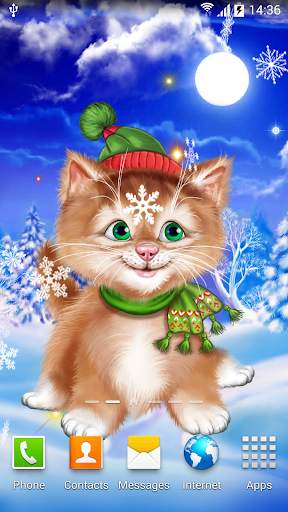 Winter Cat Live Wallpaper screenshot 1