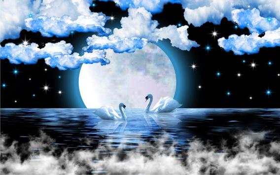 Swans Moon Night LWP screenshot 4