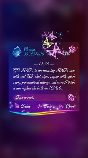 GO SMS BUTTERFLY DANCE THEME screenshot 4