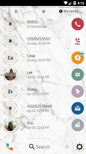 Marble White Phone Dialer Theme screenshot 4