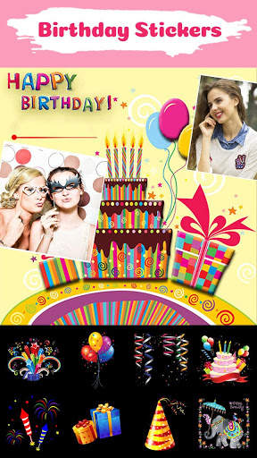 Birthday Greeting Cards Maker: photo frames, cakes screenshot 2