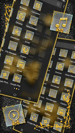 Golden Black Glitter Theme Launcher screenshot 4