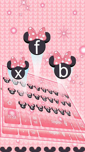 Pink  Minny Bowknot Keyboard Theme screenshot 2