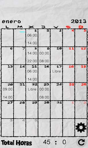 Mis Horarios de Trabajo LITE screenshot 1