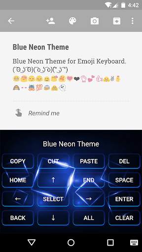Blue Neon Emoji Keyboard Theme screenshot 3