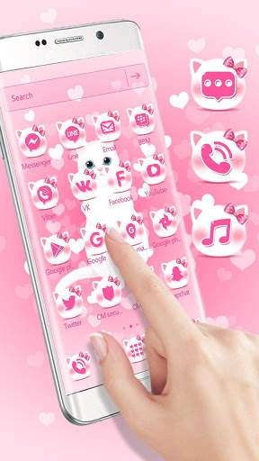 Pink kitty 3d live wallpaper theme screenshot 3