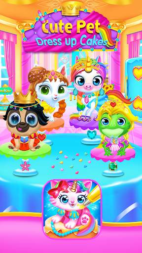 Cute Pet Dress Up Cakes - Rainbow Baking Games screenshot 1