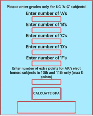 UC GPA Calculator screenshot 2
