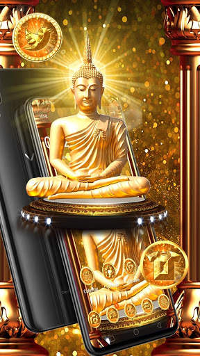Golden 3D Buddha Parallax Theme🌹 screenshot 3
