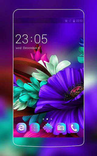 Ungu Mekar: Bunga peluncur untuk tema Samsung S6 screenshot 1