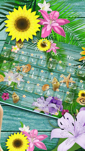Tropical Flowers Keyboard स्क्रीनशॉट 2