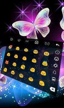 Glitter Neon Purple Butterfly Keyboard Theme screenshot 5