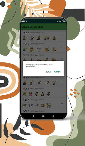 Cartoon minion chat sticker screenshot 1
