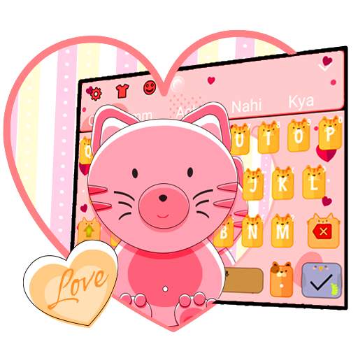 Cute Cartoon Cat Sweet Little Kitty Keyboard Theme 10001001