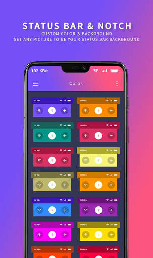 Customized color status bar -  custom notch screenshot 5