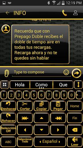 THEME FOR AI TYPE  BLACK GOLD screenshot 4