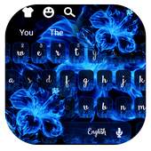 Blue Ice Fire Flower Keyboard 10001006