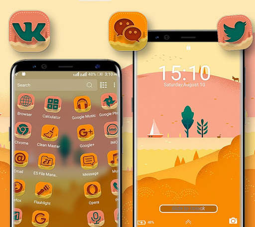 Illustration Landscape Launcher Theme screenshot 4