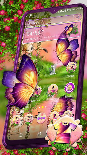 Butterfly Girl Nature Theme screenshot 2
