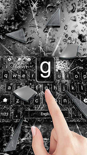 Black Broken Glass Rain Keyboard screenshot 2